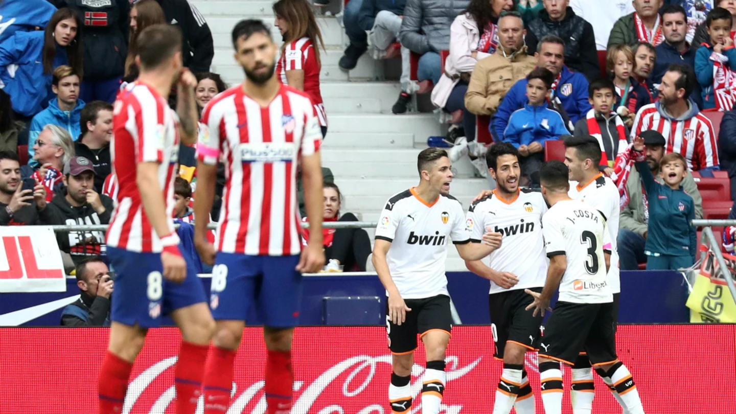 El Valencia celebra un gol ante el Atlético El Valencia celebra un gol ante el Atlético