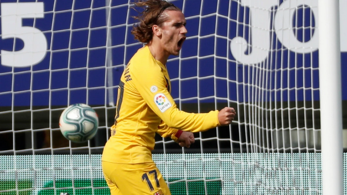 Griezmann celebra un gol con el Barcelona