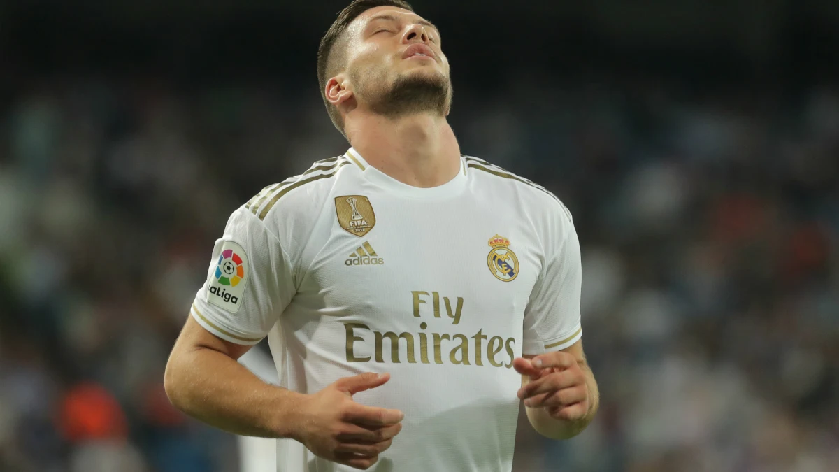 Jovic, en un partido con el Real Madrid