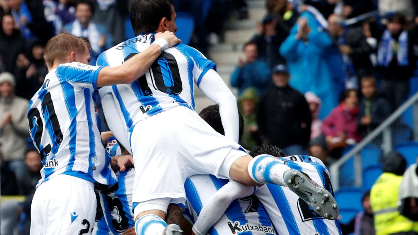 La Real Socidad celebra un gol La Real Socidad celebra un gol