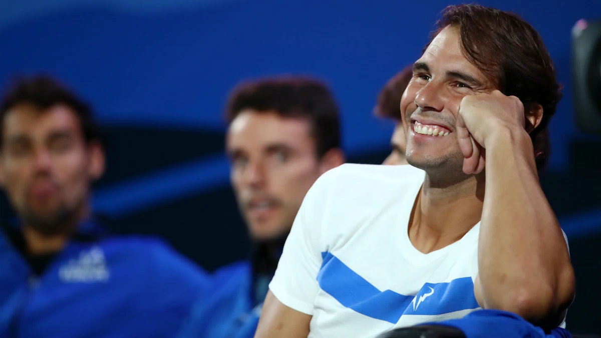 Rafa Nadal, sonriente