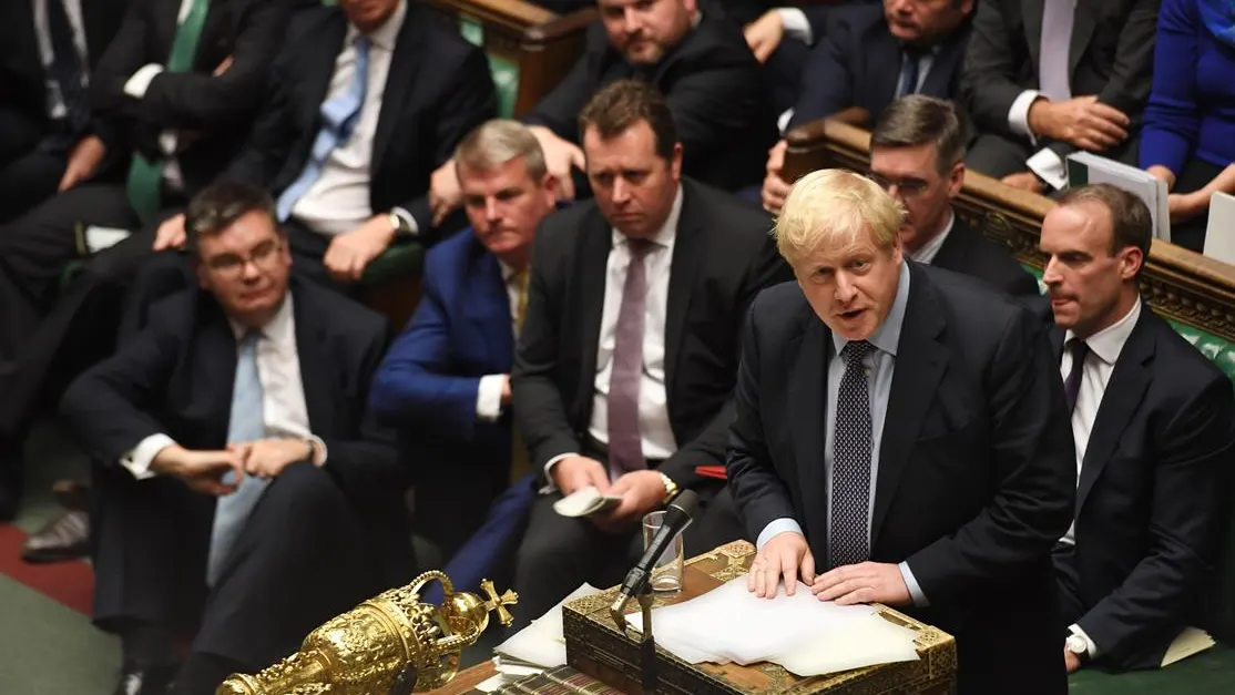 Boris Johnson en el Parlamento británico