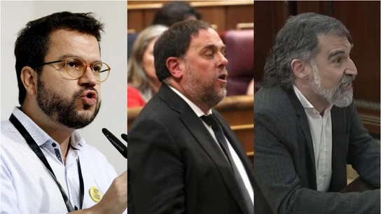Imagen de Aragonès, Junqueras y Cuixart Imagen de Aragonès, Junqueras y Cuixart