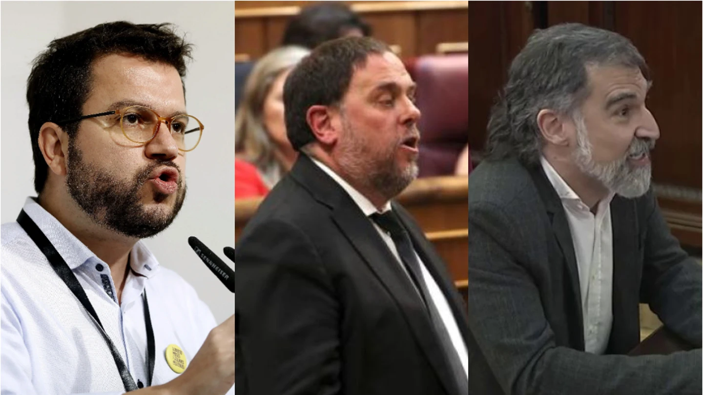 Imagen de Aragonès, Junqueras y Cuixart Imagen de Aragonès, Junqueras y Cuixart