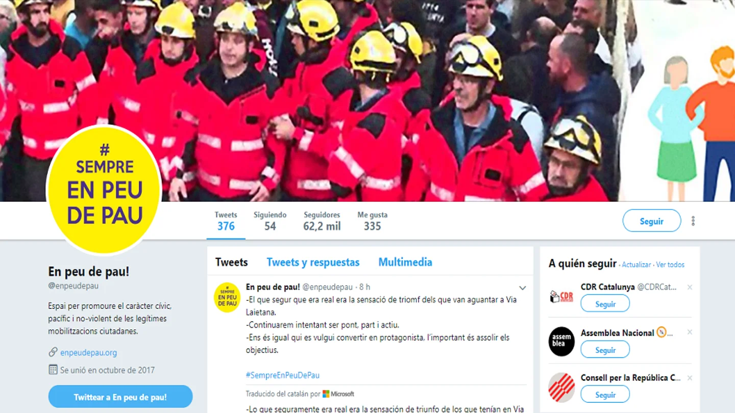 Perfil de la cuenta de Twitter de 'En Peu de Pau'. Perfil de la cuenta de Twitter de 'En Peu de Pau'.