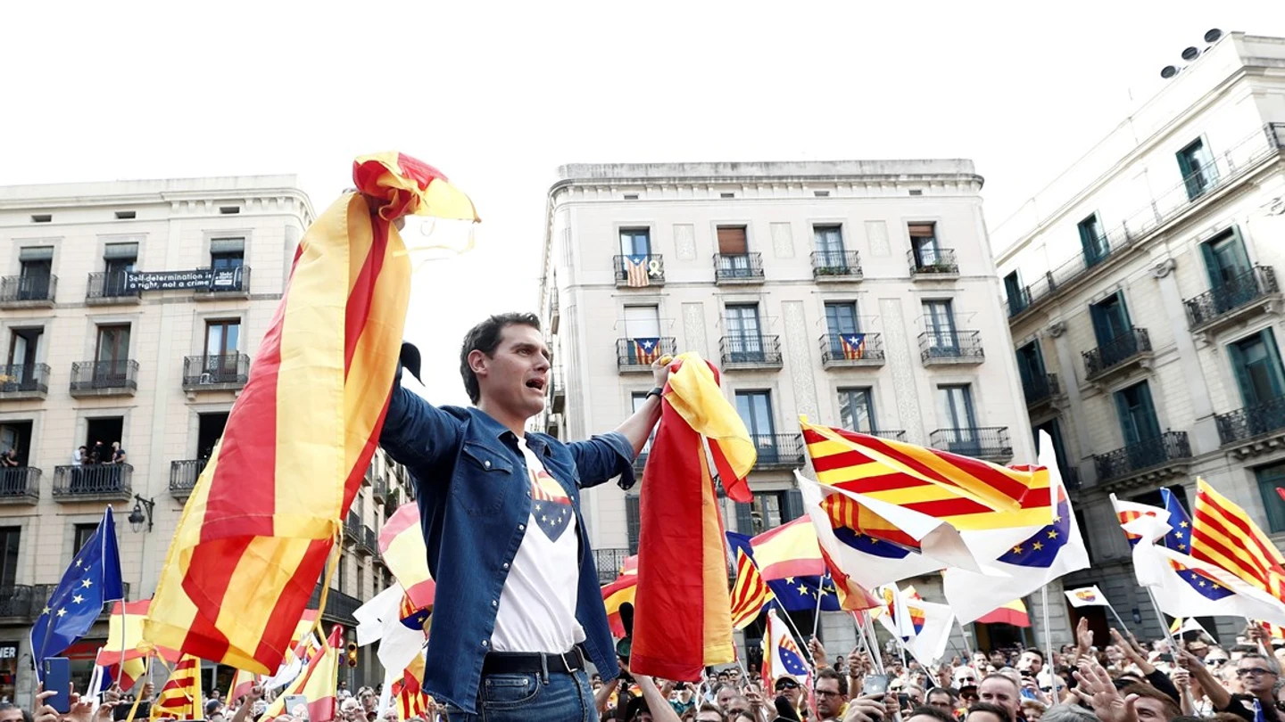 Albert Rivera en una movilización en Barcelona Albert Rivera en una movilización en Barcelona