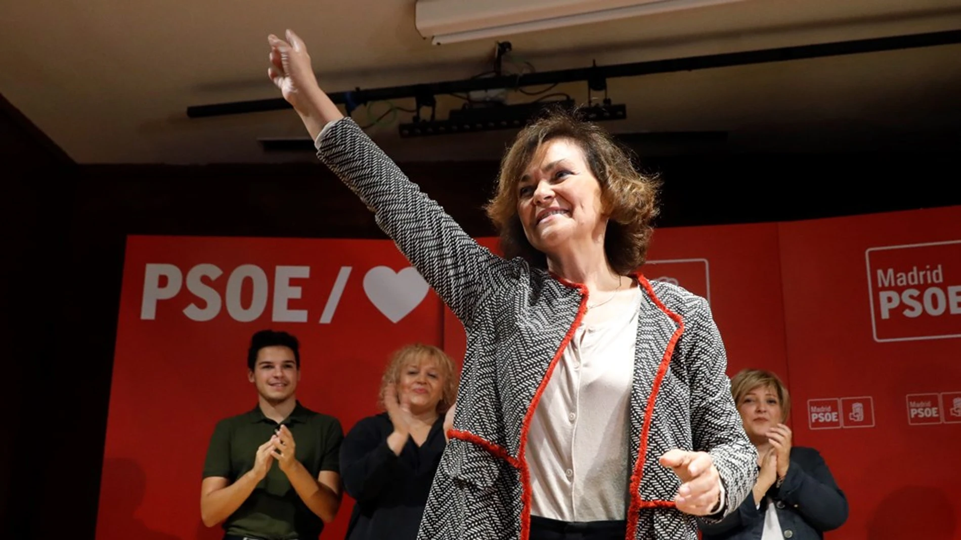 Carmen Calvo en un acto del PSOE