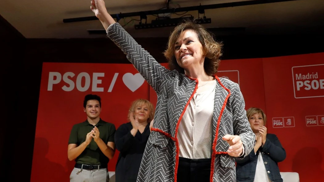 Carmen Calvo en un acto del PSOE