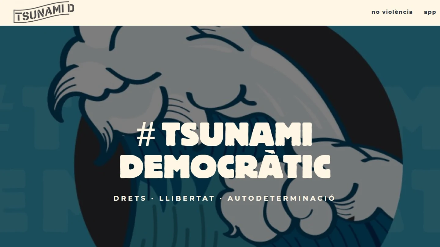Imagen de la web de Tsunami Democràtic Imagen de la web de Tsunami Democràtic