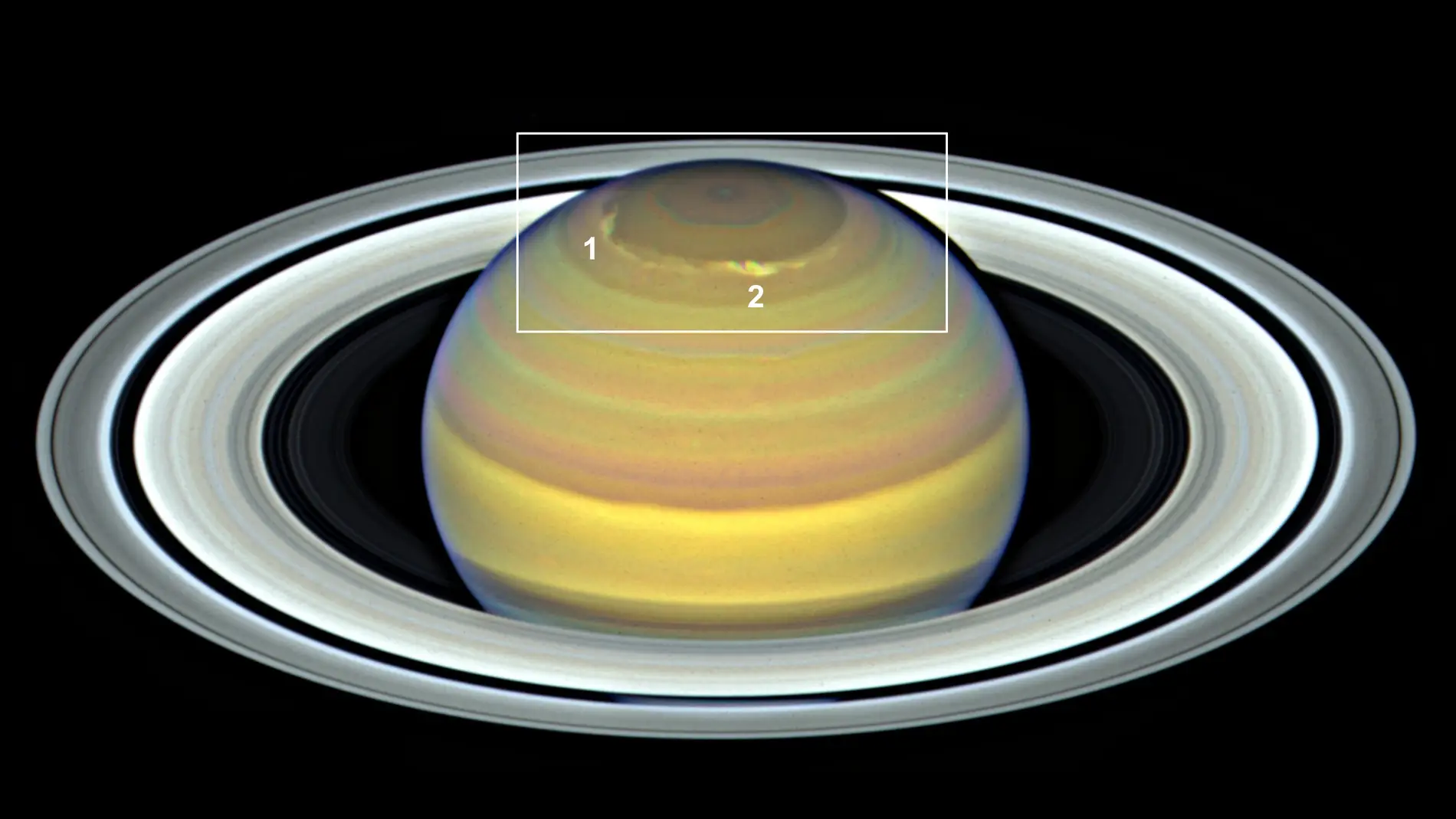 Tormentas multiples en el polo norte de Saturno