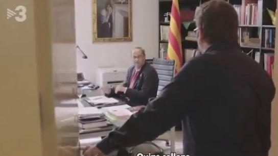 Momento en el que Quim Torra recibe la noticia en su despacho Momento en el que Quim Torra recibe la noticia en su despacho