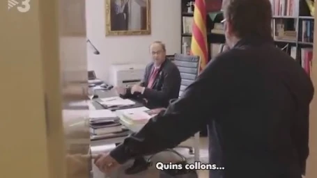 Momento en el que Quim Torra recibe la noticia en su despacho 