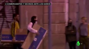 Los comerciantes, los otros grandes afectados por las protestas en Cataluña: tiendas saqueadas y escaparates reventados