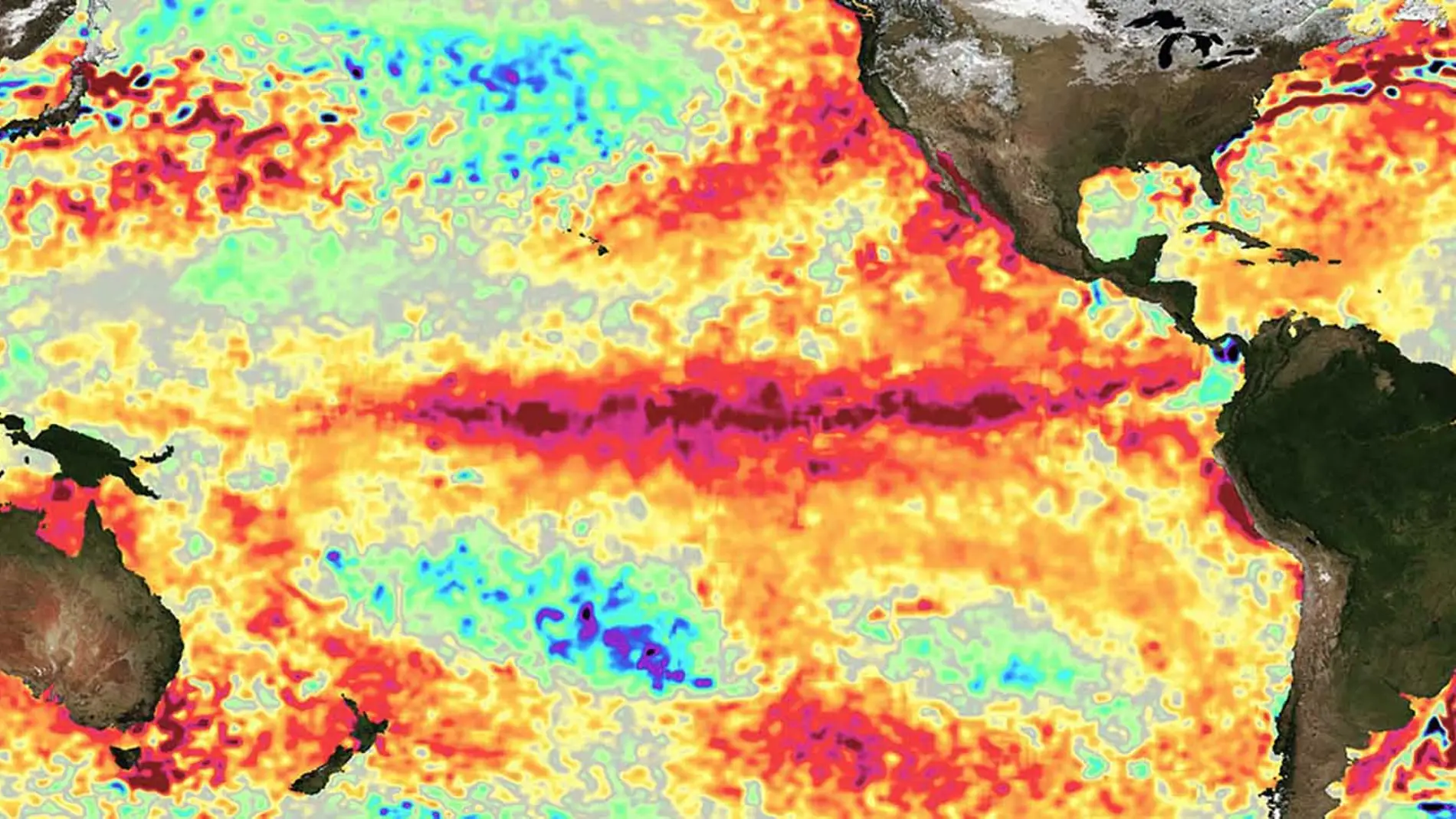 Diferencias de temperatura de la superficie del mar