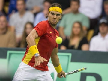 Rafa Nadal, durante un partido con España de la Copa Davis Rafa Nadal, durante un partido con España de la Copa Davis