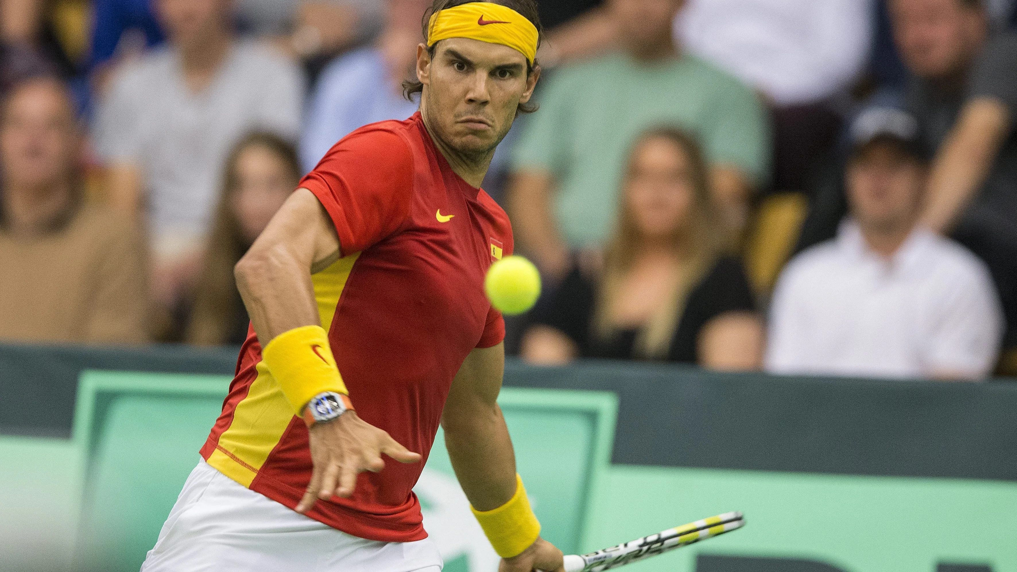 Rafa Nadal, durante un partido con España de la Copa Davis