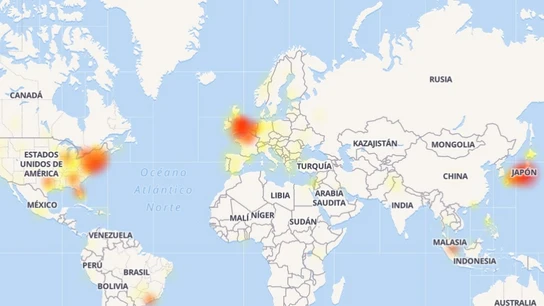 Mapa de los países afectados por la caída a nivel mundial Mapa de los países afectados por la caída a nivel mundial