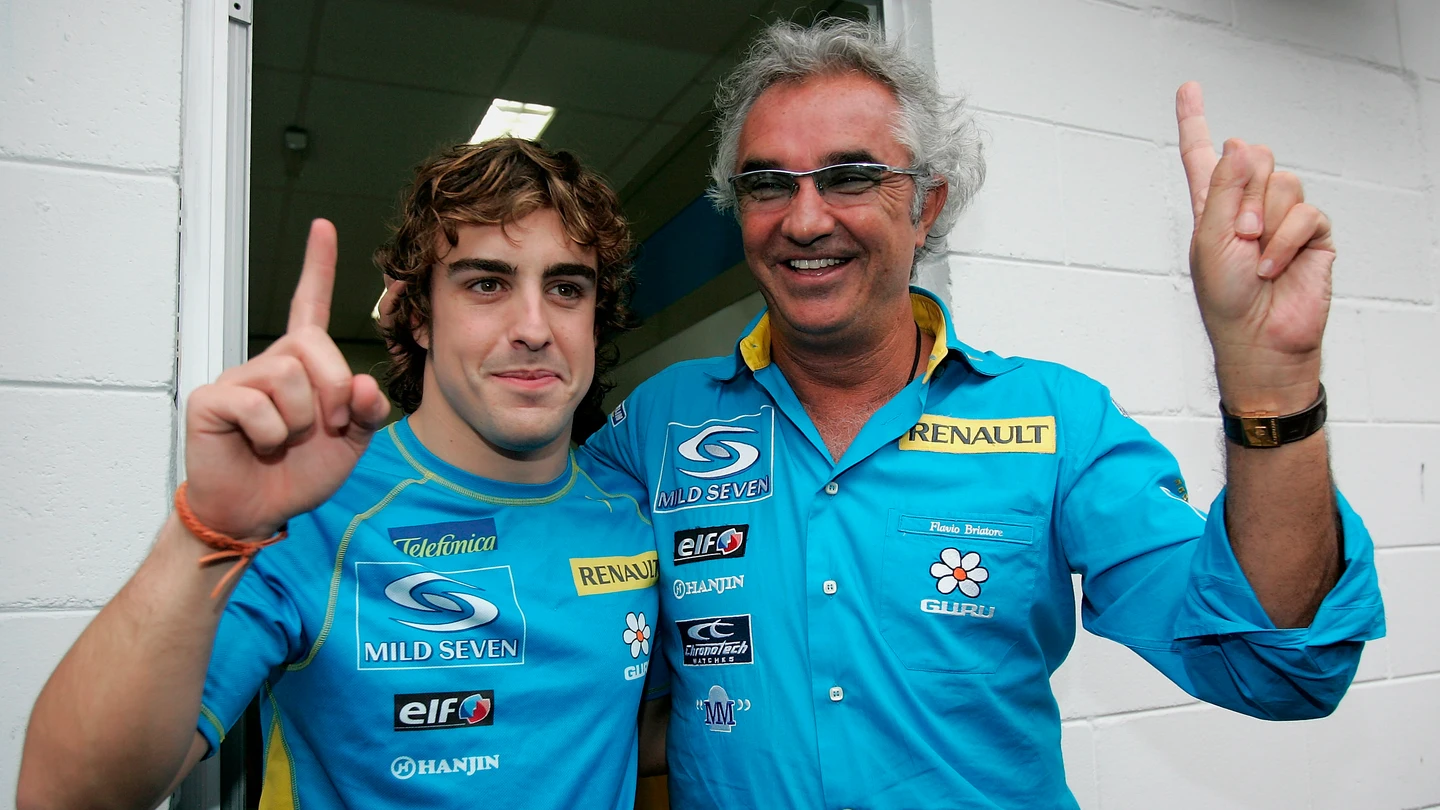 Fernando Alonso y Flavio Briatore, durante su época en Renault Fernando Alonso y Flavio Briatore, durante su época en Renault