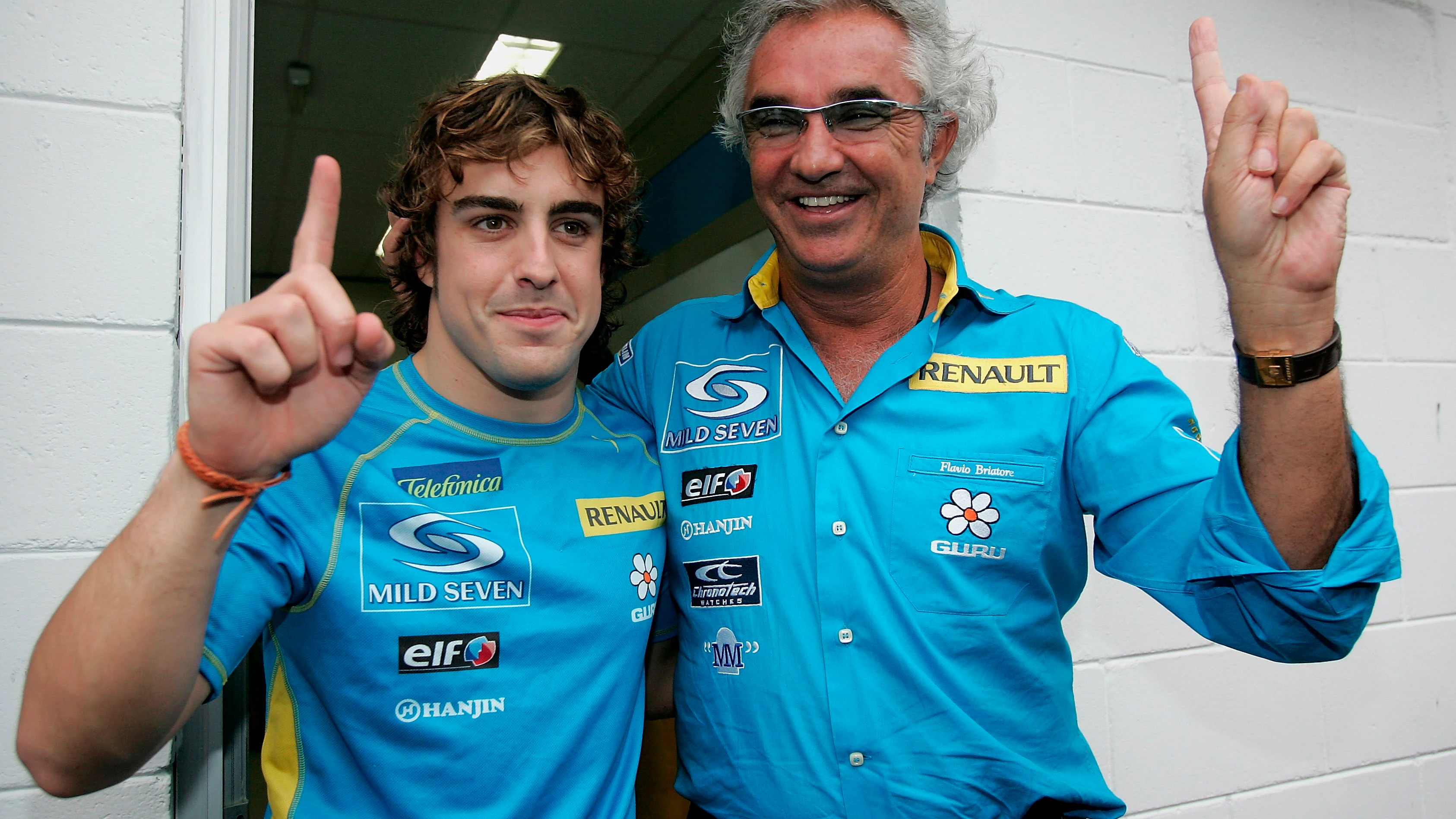 Fernando Alonso y Flavio Briatore, durante su época en Renault