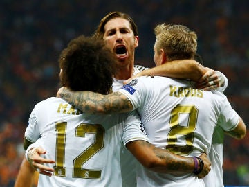 Sergio Ramos grita tras el 0-1 del Real Madrid en Estambul Sergio Ramos grita tras el 0-1 del Real Madrid en Estambul