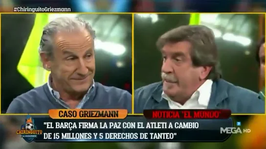 Brutal cara a cara entre Iñaki Cano y Petón por Griezmann: "¿Cómo no me voy a enfadar?" Brutal cara a cara entre Iñaki Cano y Petón por Griezmann: "¿Cómo no me voy a enfadar?"