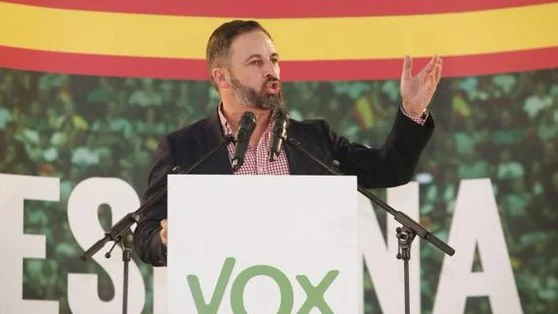 Santiago Abascal, en un mitin en Málaga