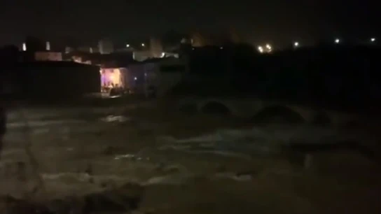 El río Francolí desbordado a su paso por Montblanc El río Francolí desbordado a su paso por Montblanc