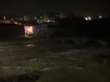 El río Francolí desbordado a su paso por Montblanc El río Francolí desbordado a su paso por Montblanc