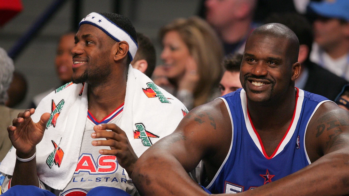 LeBron James y Shaquille O'Neal, durante el All Star de 2005 LeBron James y Shaquille O'Neal, durante el All Star de 2005