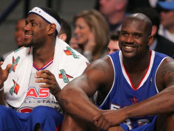 LeBron James y Shaquille O'Neal, durante el All Star de 2005 LeBron James y Shaquille O'Neal, durante el All Star de 2005