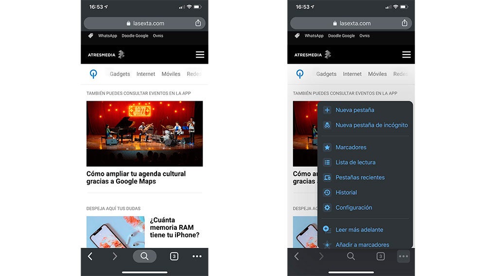 El modo oscuro de Chrome en iOS