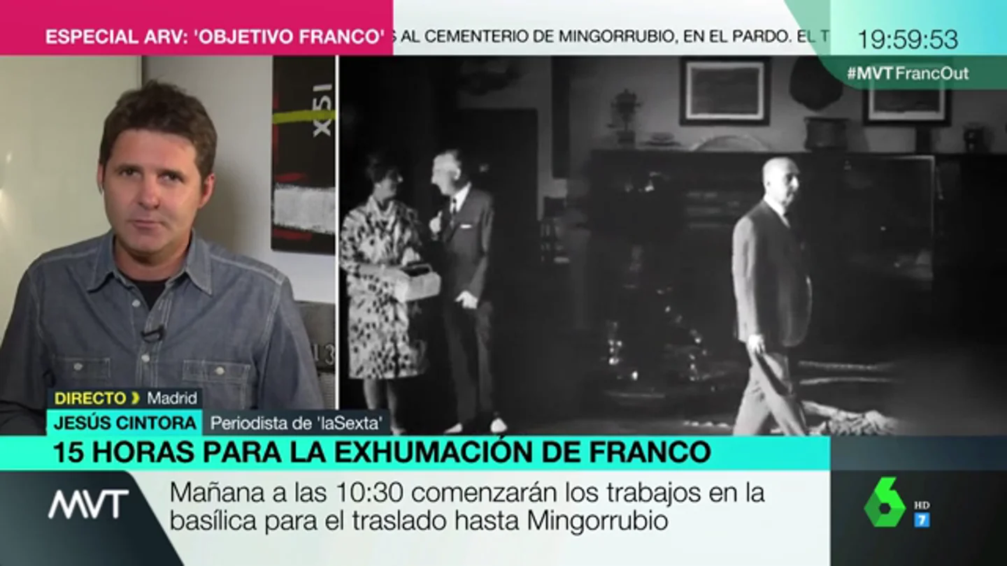 Jesús Cintora, sobre los presentes en la inhumación de Franco: "No sé si es un adelanto de Halloween, hay quien los llamaría 'frikis'" Jesús Cintora, sobre los presentes en la inhumación de Franco: "No sé si es un adelanto de Halloween, hay quien los llamaría 'frikis'"