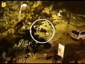 El momento en el que un hombre es arrastrado por una riada en Arenys de Mar El momento en el que un hombre es arrastrado por una riada en Arenys de Mar