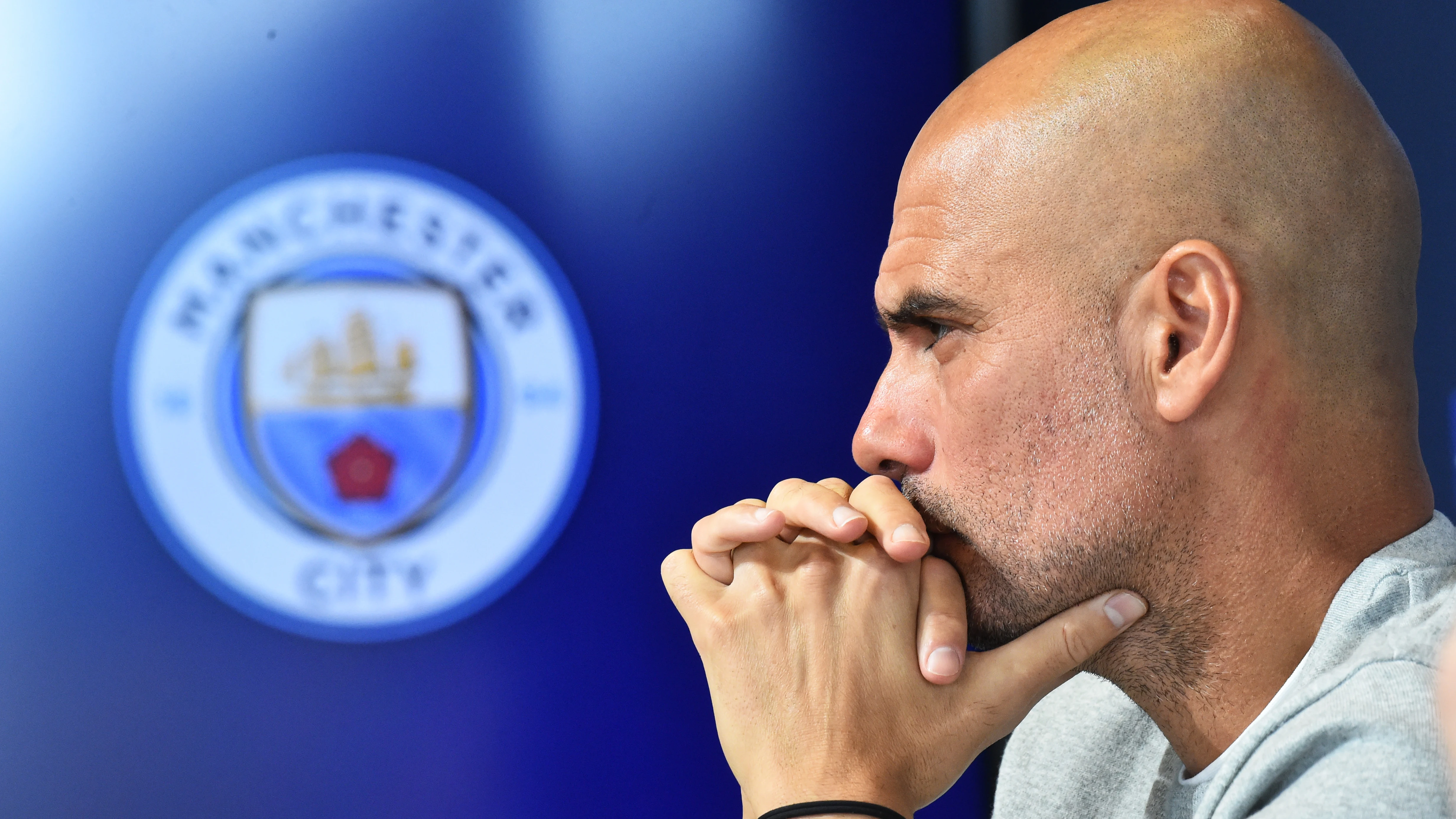 Pep Guardiola, en sala de prensa