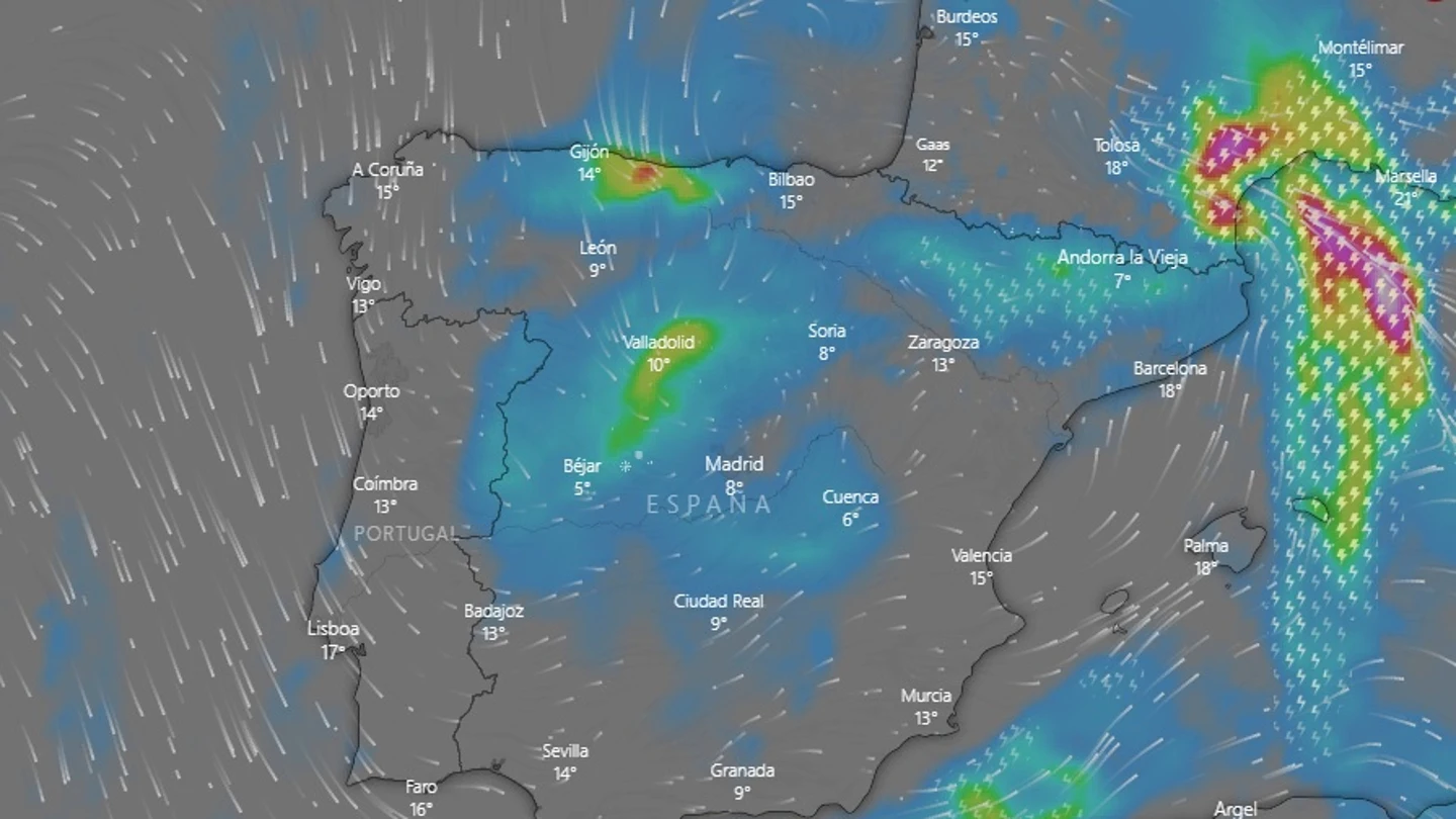 Mapa en tiempo real de la evolución de la Dana y la borrasca Mapa en tiempo real de la evolución de la Dana y la borrasca