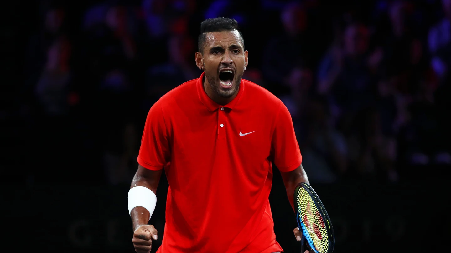 Nick Kyrgios celebra un punto durante un partido Nick Kyrgios celebra un punto durante un partido
