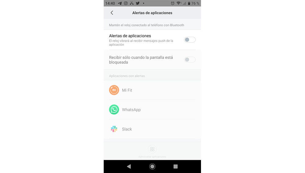 Gestionando alertas de aplicaciones