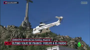 Despega el helicóptero con los restos de Franco