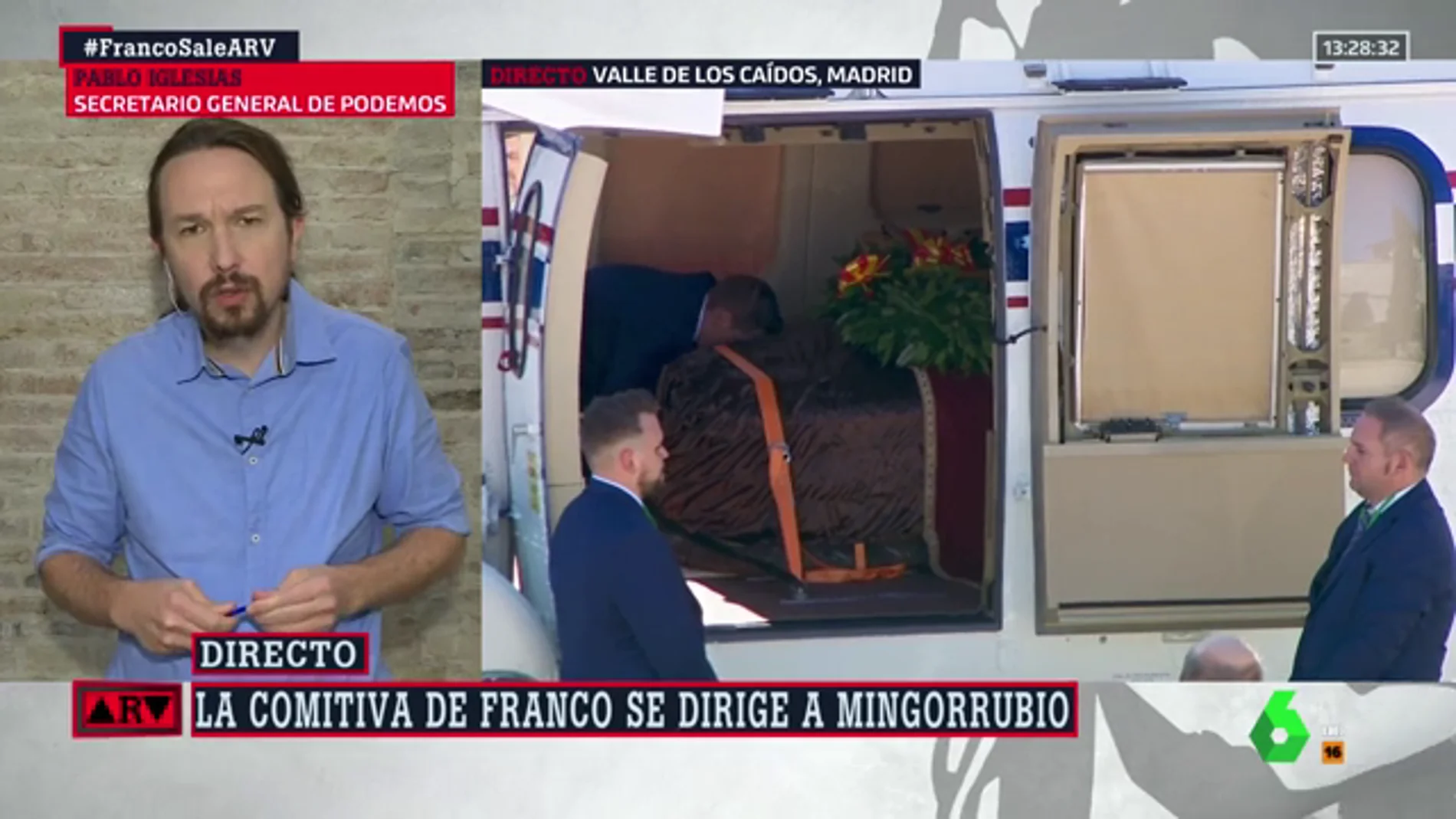 Pablo Iglesias: "Está bien que la momia deje el Valle de los Caídos, pero los restos de Franco no están en ese ataúd"