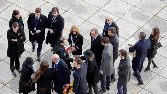 Varios de los familiares de la familia Franco a su llegada al Valle de los Caídos Varios de los familiares de la familia Franco a su llegada al Valle de los Caídos