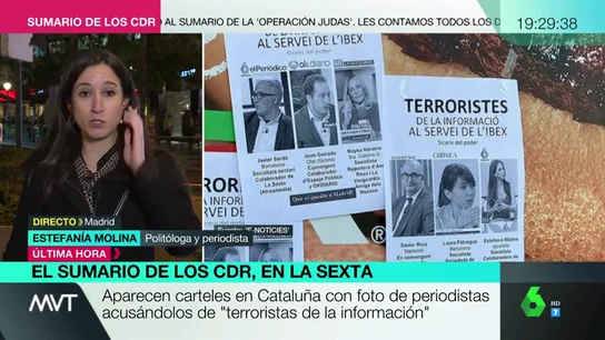 Estefanía Molina, tras ser señalada en carteles anónimos: "El procés no se podría entender sin desprecios a la legalidad" Estefanía Molina, tras ser señalada en carteles anónimos: "El procés no se podría entender sin desprecios a la legalidad"