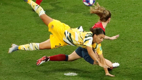 La estrella australiana Sam Kerr, en acción La estrella australiana Sam Kerr, en acción
