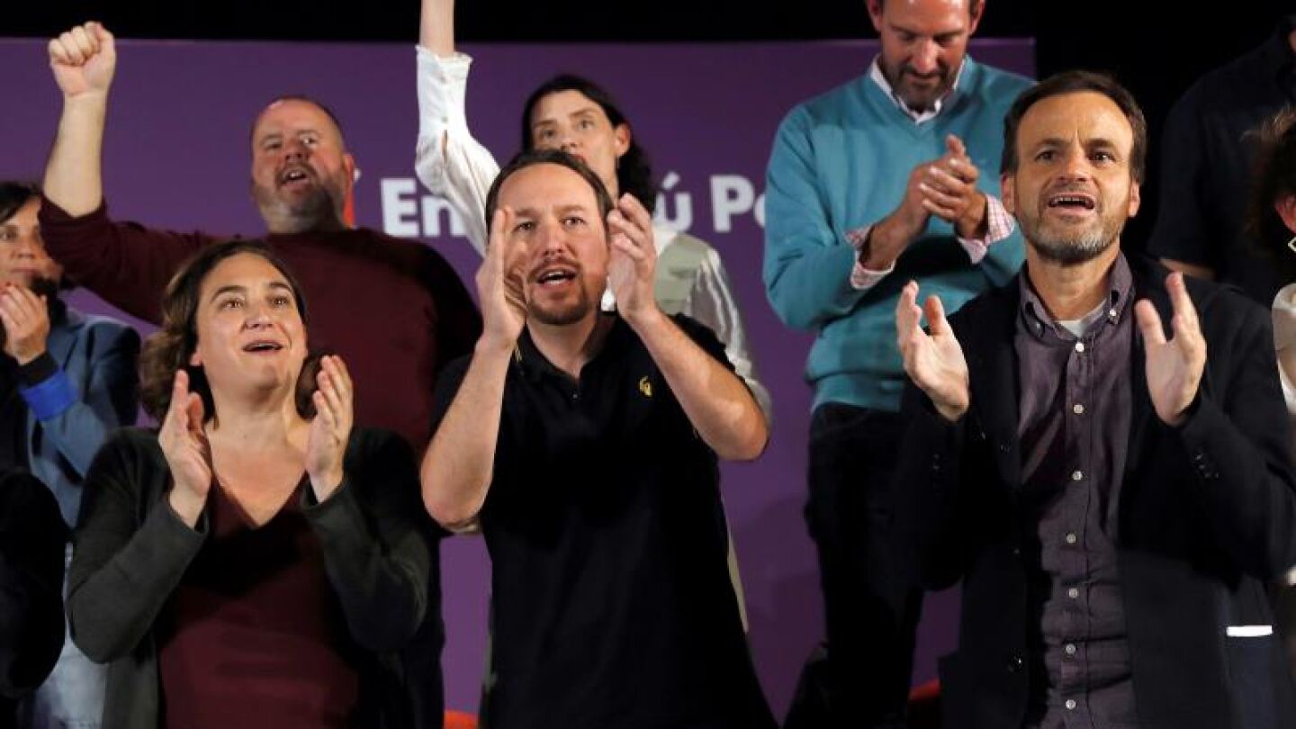 Ada Colau, Pablo Iglesias y Jaume Asens