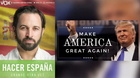 Carteles de campaña. Abascal y Trump Carteles de campaña. Abascal y Trump