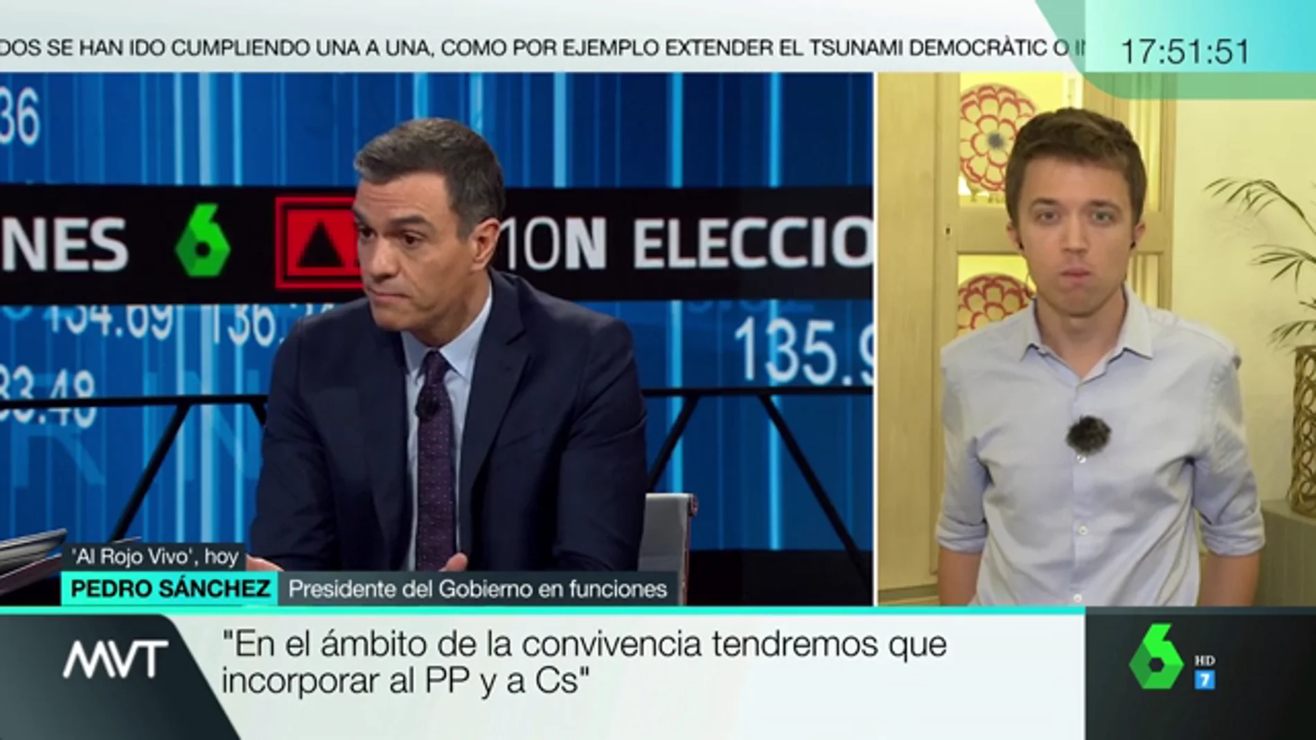 Íñigo Errejón, tras la afirmación de Sánchez en ARV: "El PSOE se va a quedar bizco de hacer guiños a un sitio y a otro"