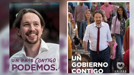 La evolución del cartel de Podemos La evolución del cartel de Podemos