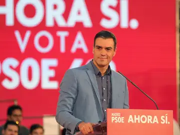 Pedro Sánchez en el acto de cierre de campaña del PSOE