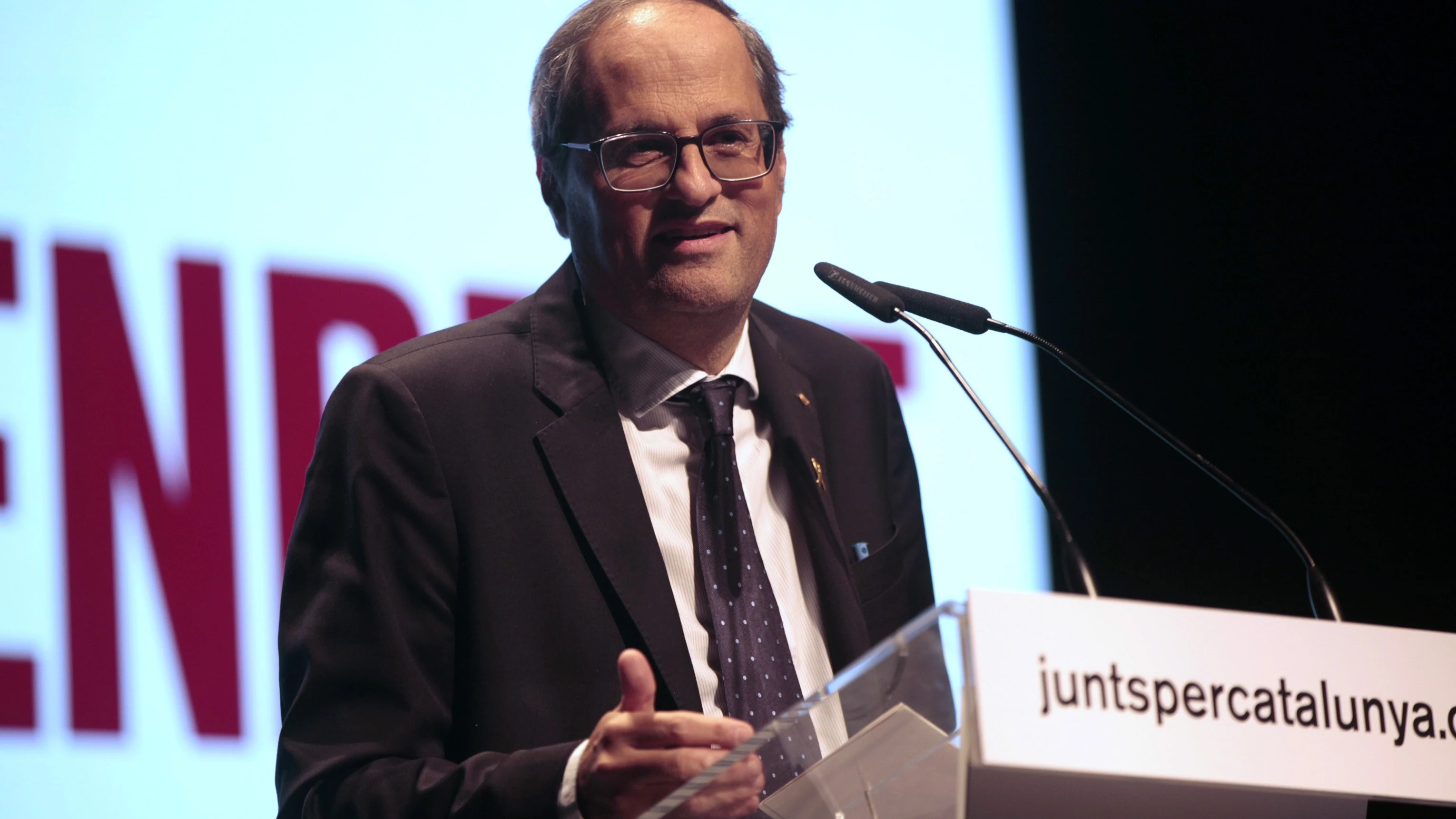 Quim Torra en un acto de campaña electoral de las elecciones generales 2019