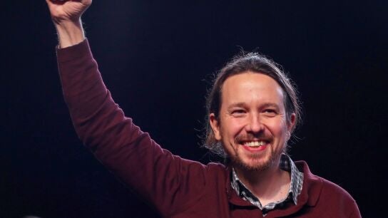 Pablo Iglesias interviene en el acto de cierre de campa&ntilde;a de Unidas Podemos, que ha tenido lugar este viernes en Madrid