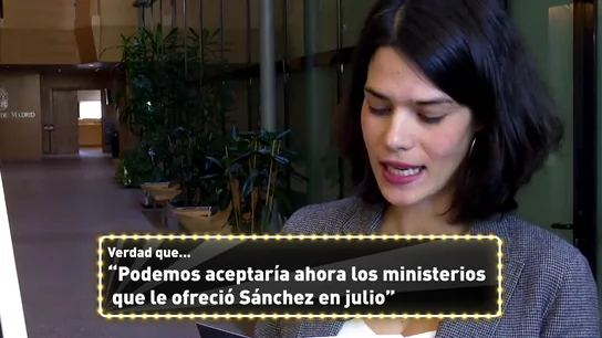 "¿Podemos aceptaría ahora los ministerios que Sánchez les ofreció en julio?: el juego de la 'verdad' a políticos de diferentes partidos "¿Podemos aceptaría ahora los ministerios que Sánchez les ofreció en julio?: el juego de la 'verdad' a políticos de diferentes partidos